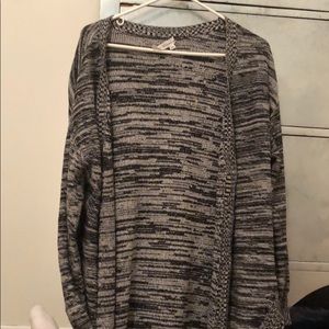 cardigan. grey and black